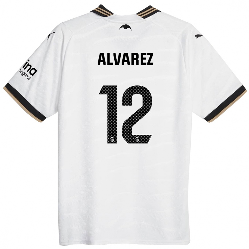 Damen Fußball Sofia Alvarez #12 Weiß Heimtrikot Trikot 2023/24 T-Shirt Luxemburg