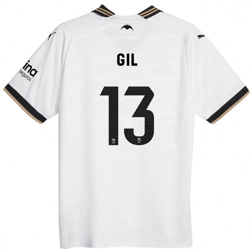 Damen Fußball Noelia Gil #13 Weiß Heimtrikot Trikot 2023/24 T-Shirt Luxemburg