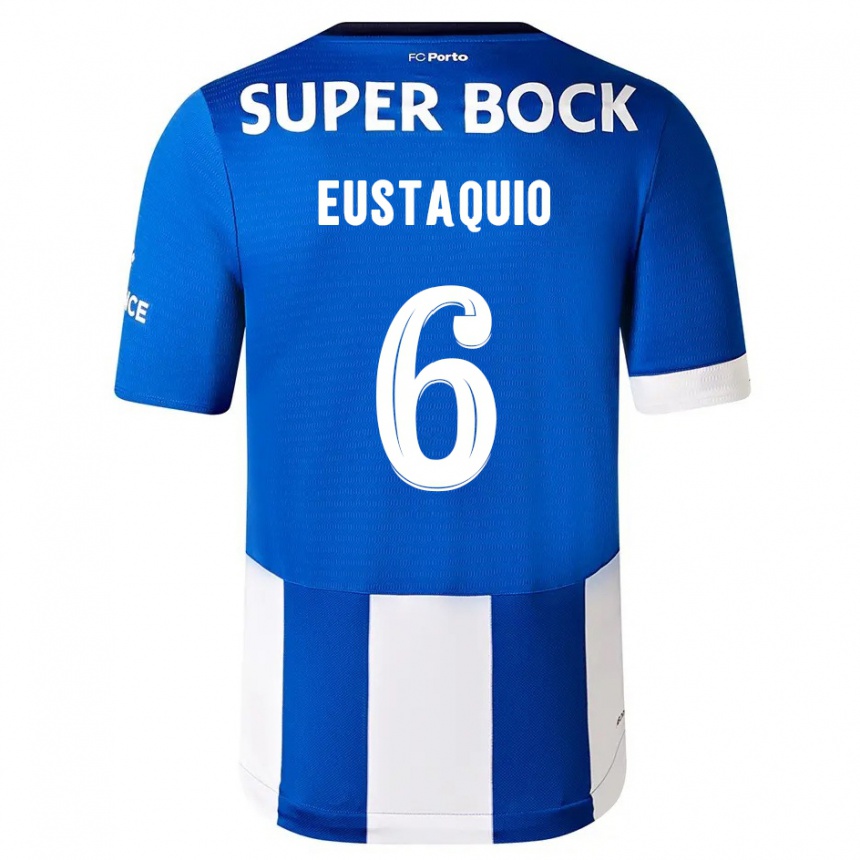 Damen Fußball Stephen Eustaquio #6 Blau Weiss Heimtrikot Trikot 2023/24 T-Shirt Luxemburg
