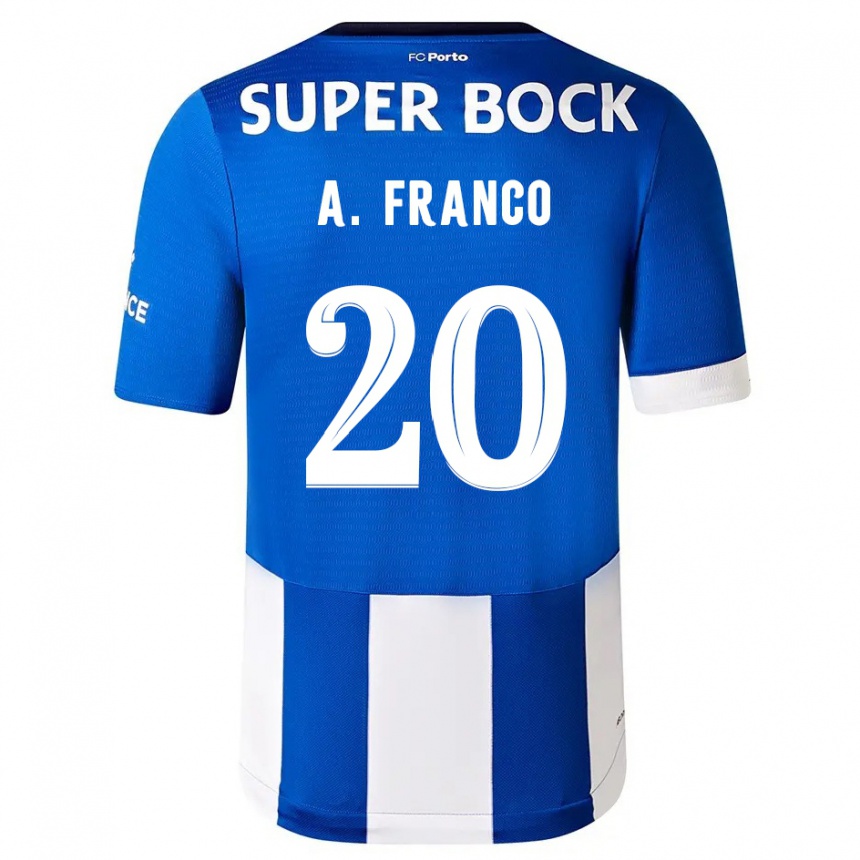 Damen Fußball Andre Franco #20 Blau Weiss Heimtrikot Trikot 2023/24 T-Shirt Luxemburg