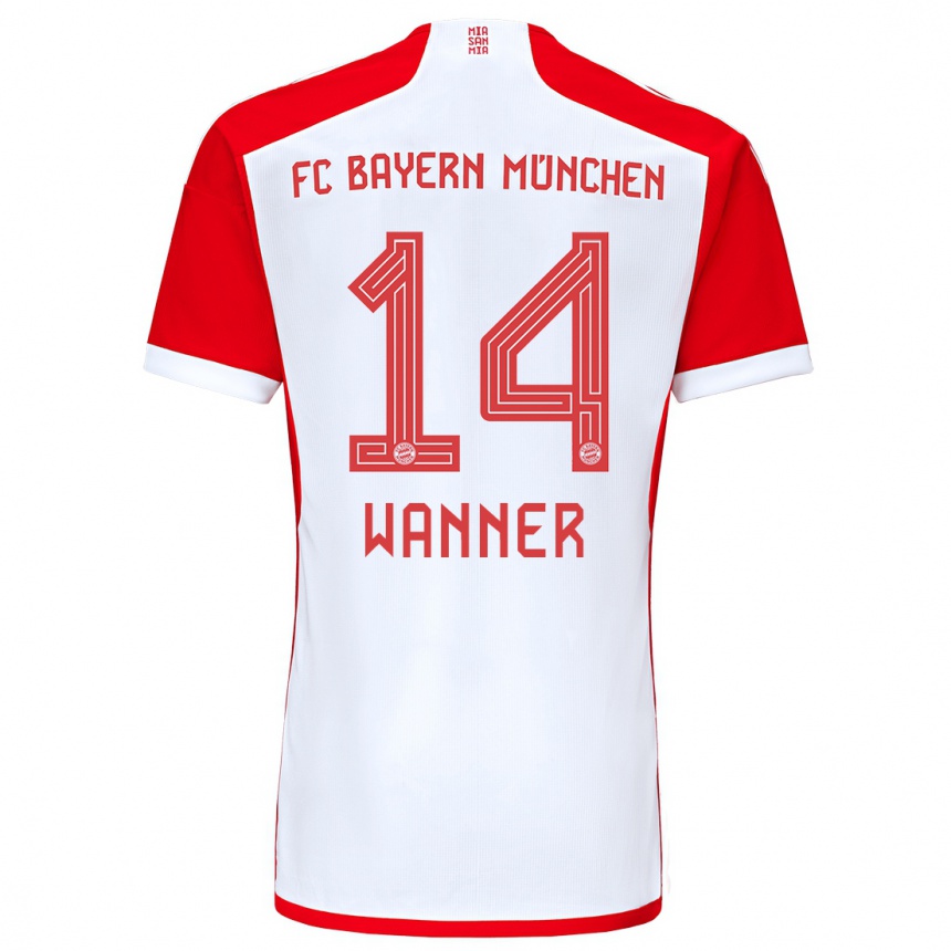 Damen Fußball Paul Wanner #14 Rot-Weiss Heimtrikot Trikot 2023/24 T-Shirt Luxemburg