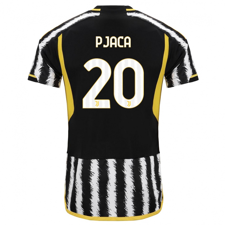 Damen Fußball Marko Pjaca #20 Schwarz-Weiss Heimtrikot Trikot 2023/24 T-Shirt Luxemburg