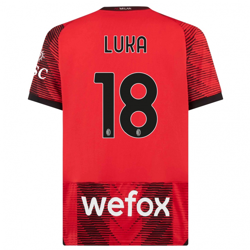 Damen Fußball Luka Romero #18 Rot Schwarz Heimtrikot Trikot 2023/24 T-Shirt Luxemburg