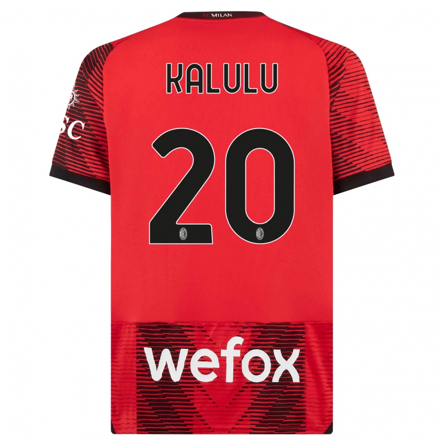 Damen Fußball Pierre Kalulu #20 Rot Schwarz Heimtrikot Trikot 2023/24 T-Shirt Luxemburg