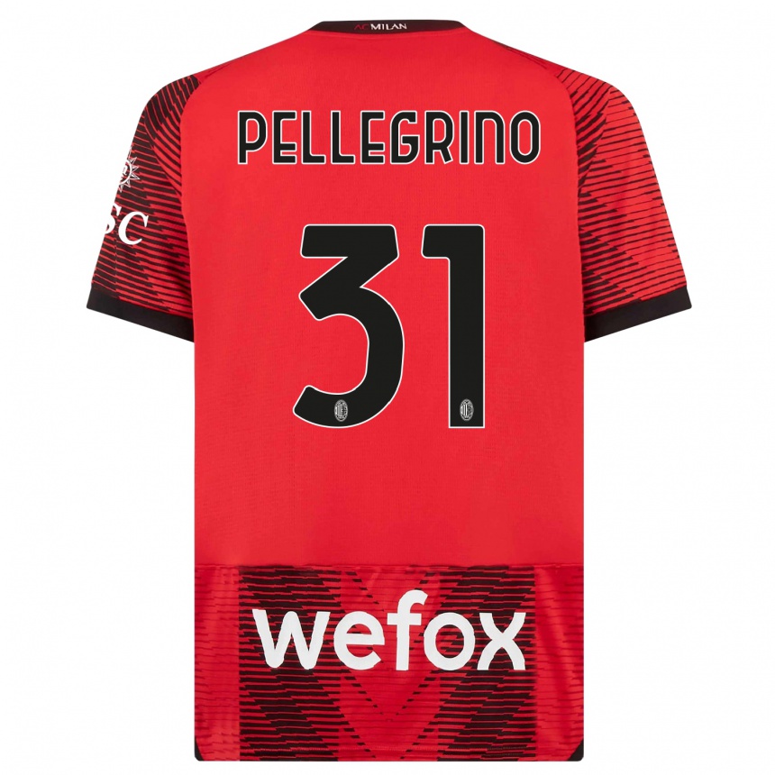 Damen Fußball Marco Pellegrino #31 Rot Schwarz Heimtrikot Trikot 2023/24 T-Shirt Luxemburg