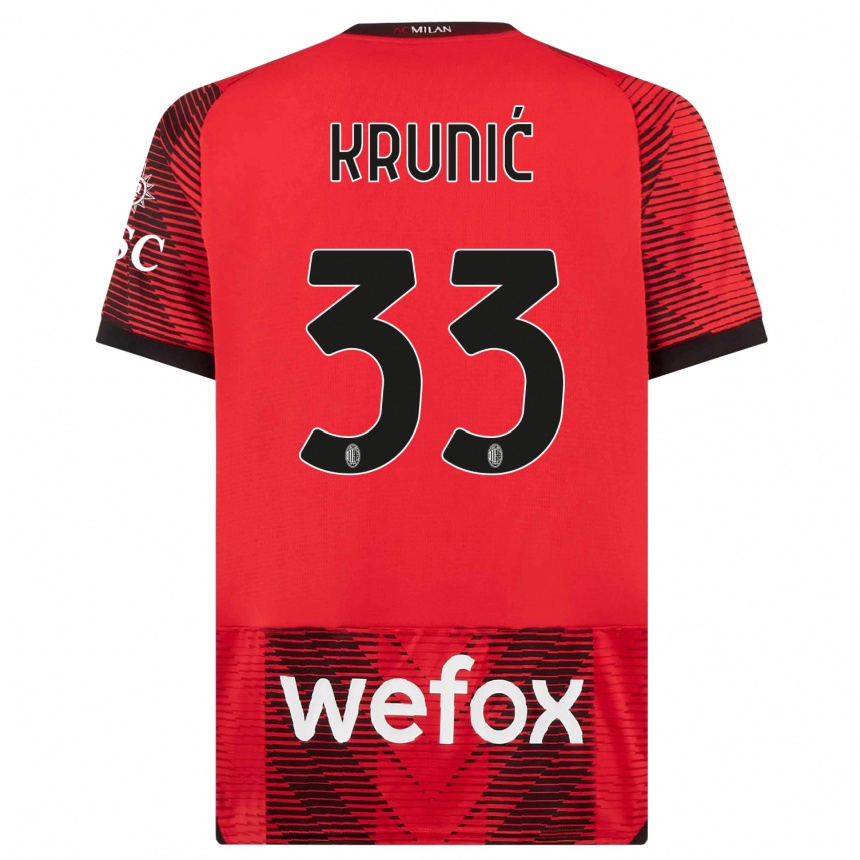 Damen Fußball Rade Krunic #33 Rot Schwarz Heimtrikot Trikot 2023/24 T-Shirt Luxemburg