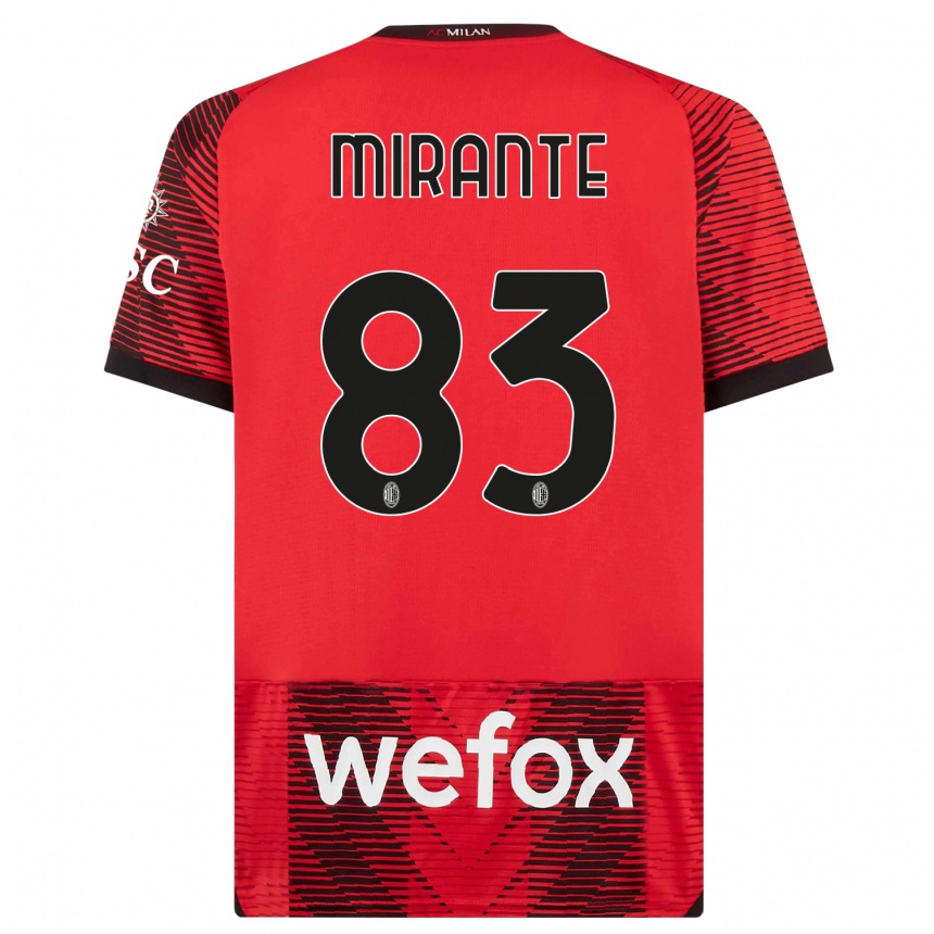 Damen Fußball Antonio Mirante #83 Rot Schwarz Heimtrikot Trikot 2023/24 T-Shirt Luxemburg