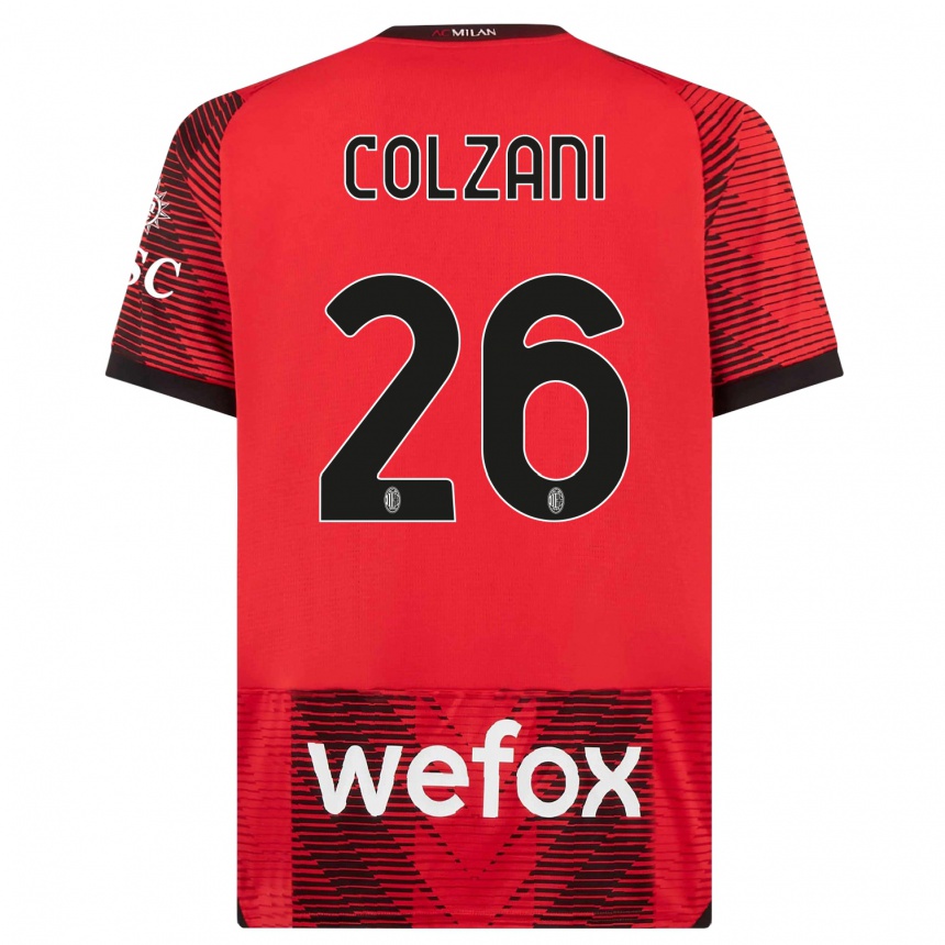 Damen Fußball Edoardo Colzani #26 Rot Schwarz Heimtrikot Trikot 2023/24 T-Shirt Luxemburg