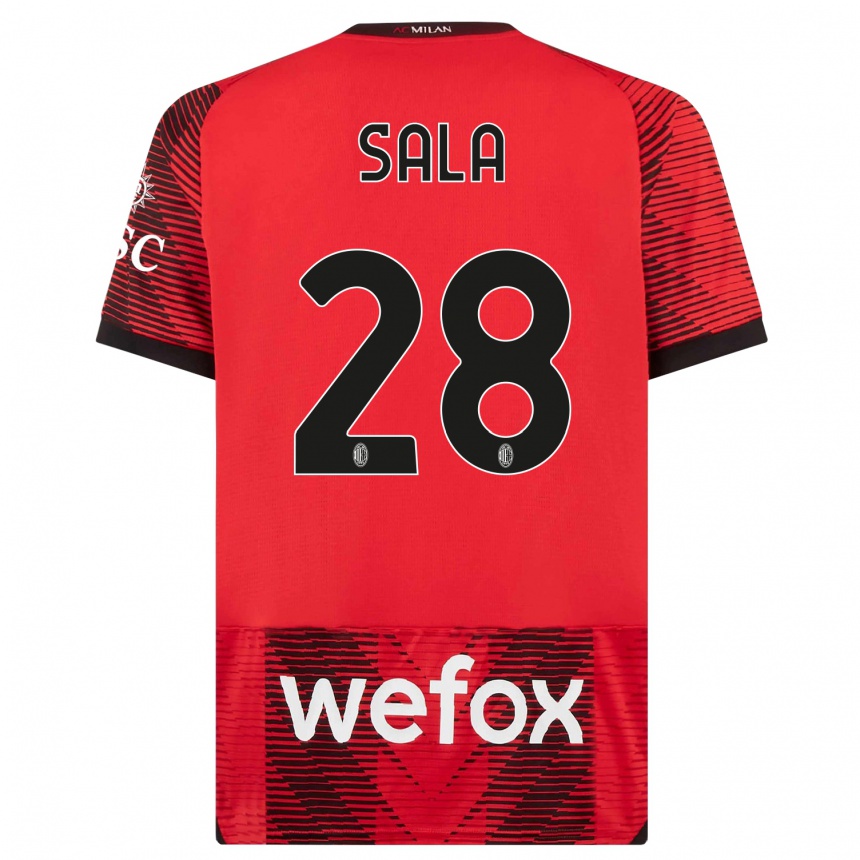Damen Fußball Emanuele Sala #28 Rot Schwarz Heimtrikot Trikot 2023/24 T-Shirt Luxemburg
