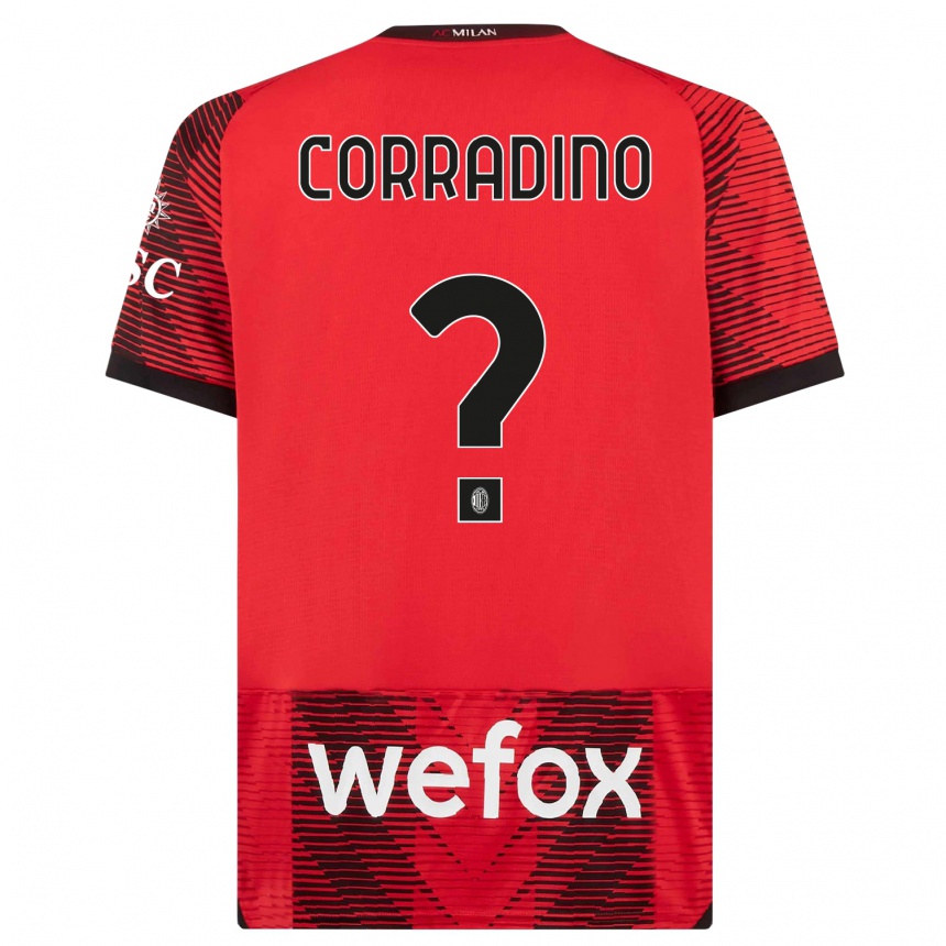 Damen Fußball Riccardo Corradino #0 Rot Schwarz Heimtrikot Trikot 2023/24 T-Shirt Luxemburg