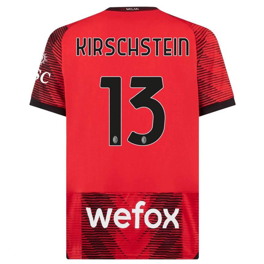 Damen Fußball Merle Kirschstein #13 Rot Schwarz Heimtrikot Trikot 2023/24 T-Shirt Luxemburg