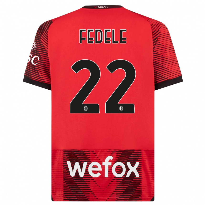 Damen Fußball Noemi Fedele #22 Rot Schwarz Heimtrikot Trikot 2023/24 T-Shirt Luxemburg