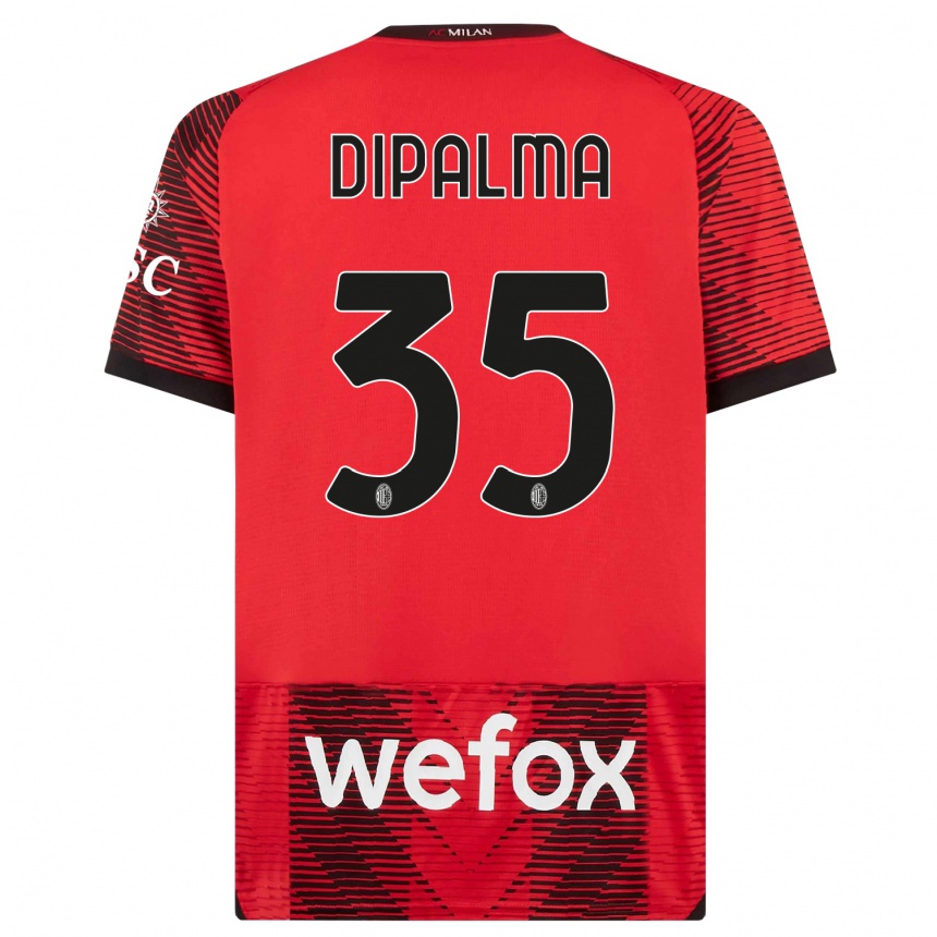 Damen Fußball Matteo Dipalma #35 Rot Schwarz Heimtrikot Trikot 2023/24 T-Shirt Luxemburg
