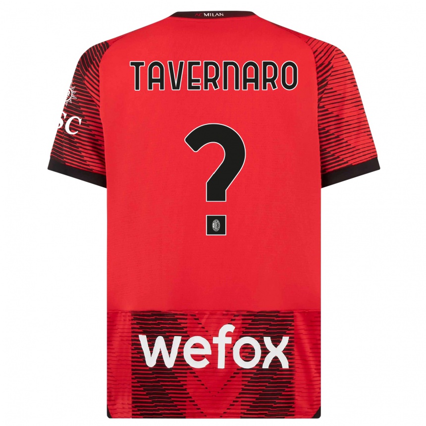 Damen Fußball Federico Tavernaro #0 Rot Schwarz Heimtrikot Trikot 2023/24 T-Shirt Luxemburg