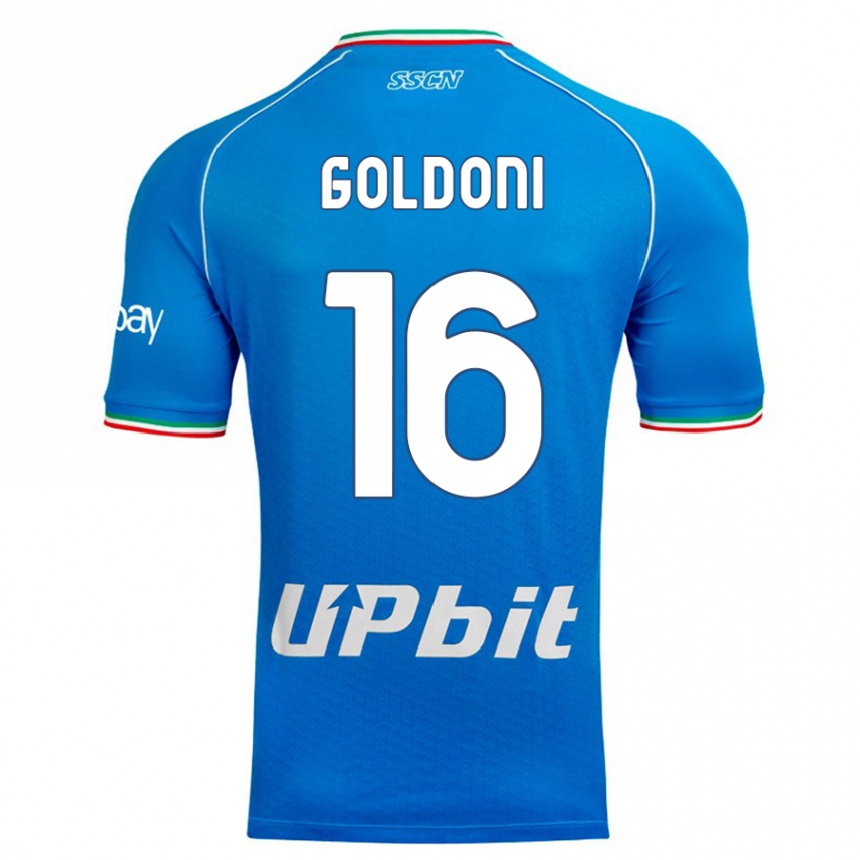 Damen Fußball Eleonora Goldoni #16 Himmelblau Heimtrikot Trikot 2023/24 T-Shirt Luxemburg