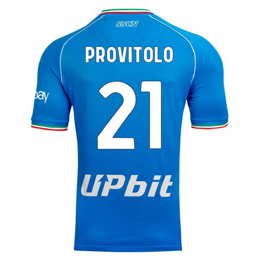 Damen Fußball Vincenzo Provitolo #21 Himmelblau Heimtrikot Trikot 2023/24 T-Shirt Luxemburg