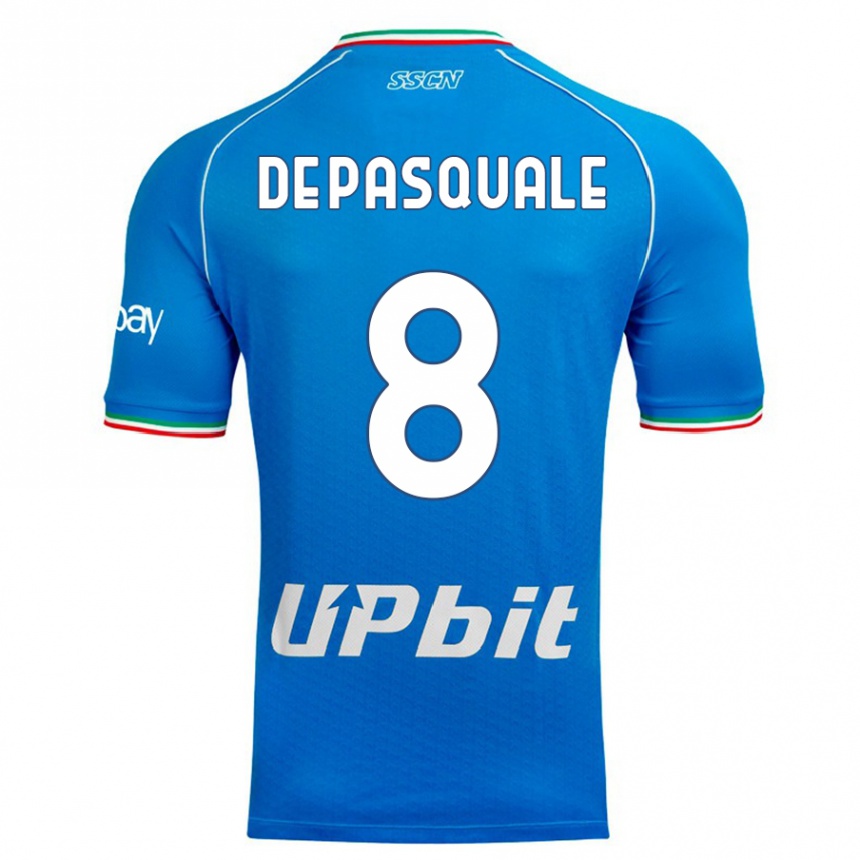 Damen Fußball Dylan De Pasquale #8 Himmelblau Heimtrikot Trikot 2023/24 T-Shirt Luxemburg