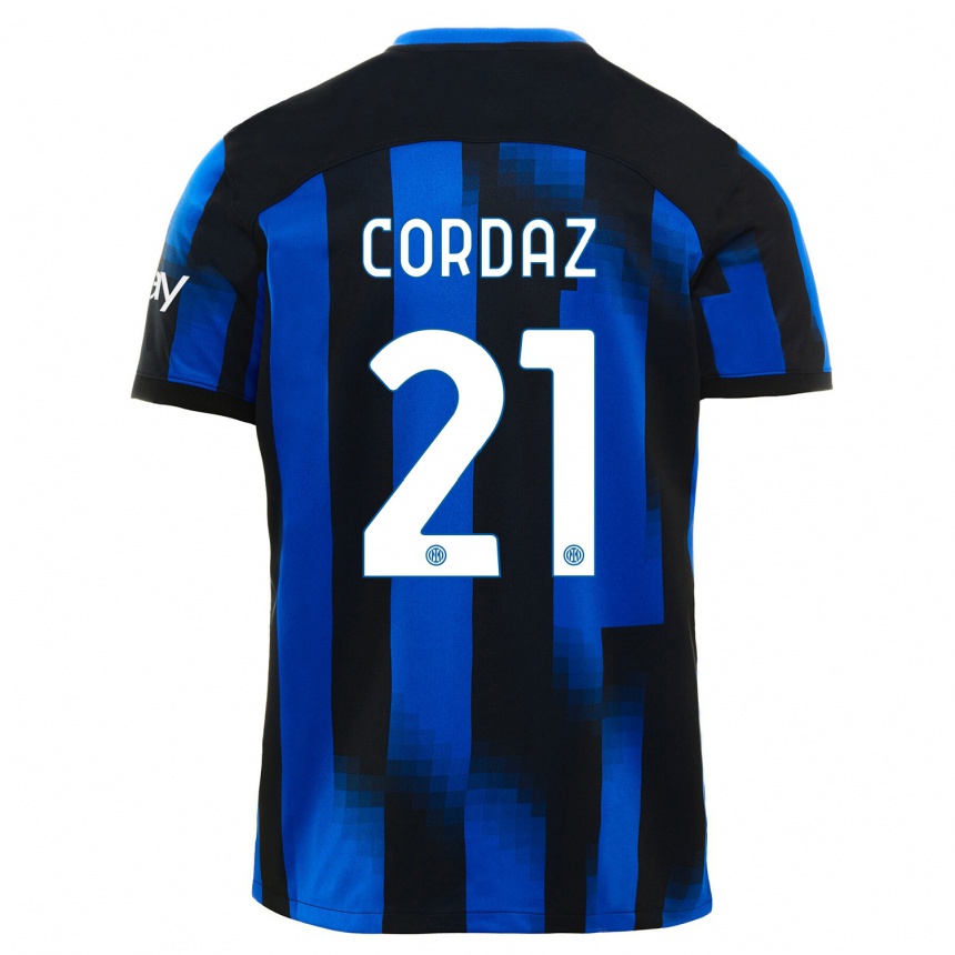 Damen Fußball Alex Cordaz #21 Schwarz Blau Heimtrikot Trikot 2023/24 T-Shirt Luxemburg