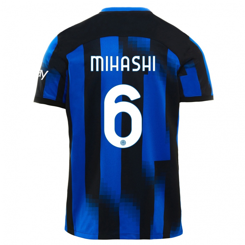 Damen Fußball Mana Mihashi #6 Schwarz Blau Heimtrikot Trikot 2023/24 T-Shirt Luxemburg