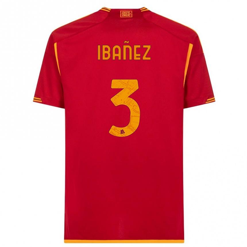 Damen Fußball Roger Ibanez #3 Rot Heimtrikot Trikot 2023/24 T-Shirt Luxemburg