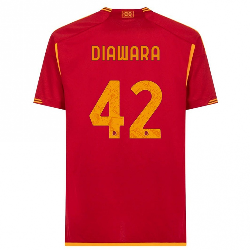 Damen Fußball Amadou Diawara #42 Rot Heimtrikot Trikot 2023/24 T-Shirt Luxemburg