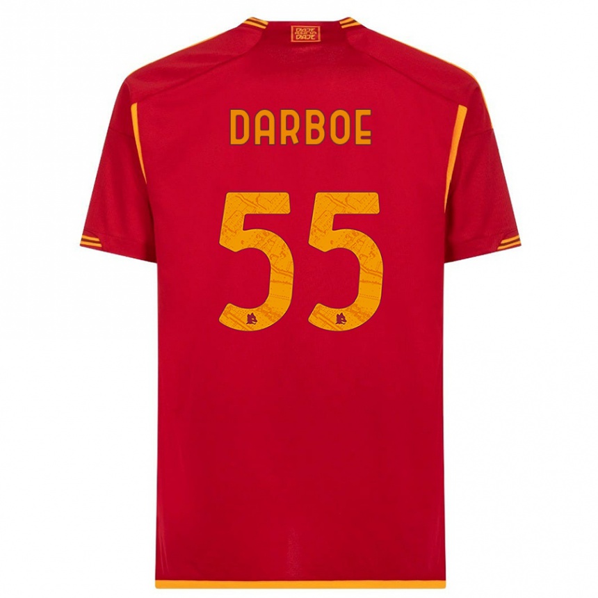 Damen Fußball Ebrima Darboe #55 Rot Heimtrikot Trikot 2023/24 T-Shirt Luxemburg