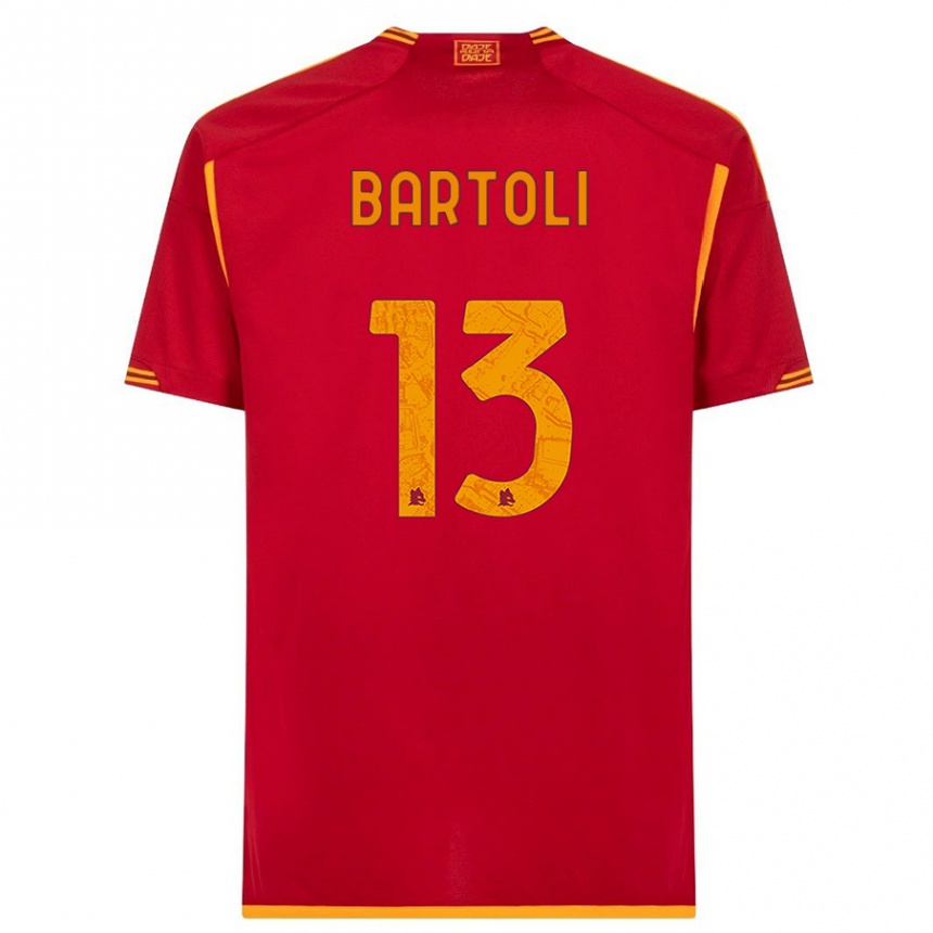 Damen Fußball Elisa Bartoli #13 Rot Heimtrikot Trikot 2023/24 T-Shirt Luxemburg