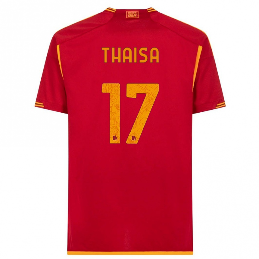 Damen Fußball Thaisa #17 Rot Heimtrikot Trikot 2023/24 T-Shirt Luxemburg