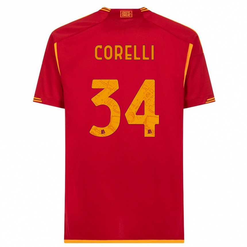 Damen Fußball Alice Corelli #34 Rot Heimtrikot Trikot 2023/24 T-Shirt Luxemburg
