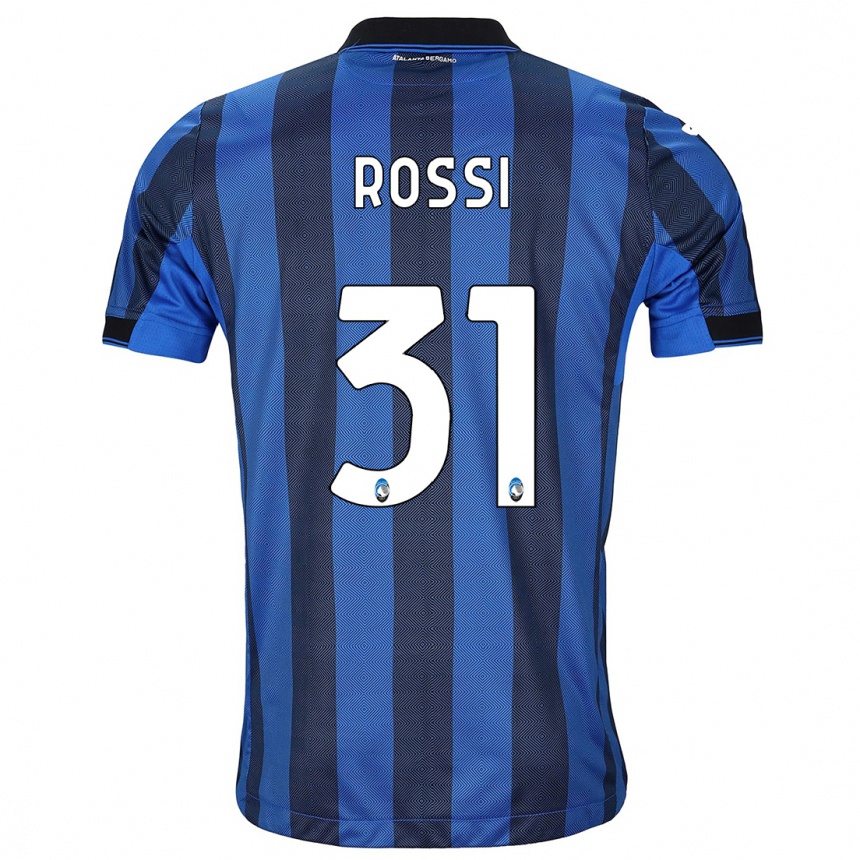 Damen Fußball Francesco Rossi #31 Schwarz Blau Heimtrikot Trikot 2023/24 T-Shirt Luxemburg