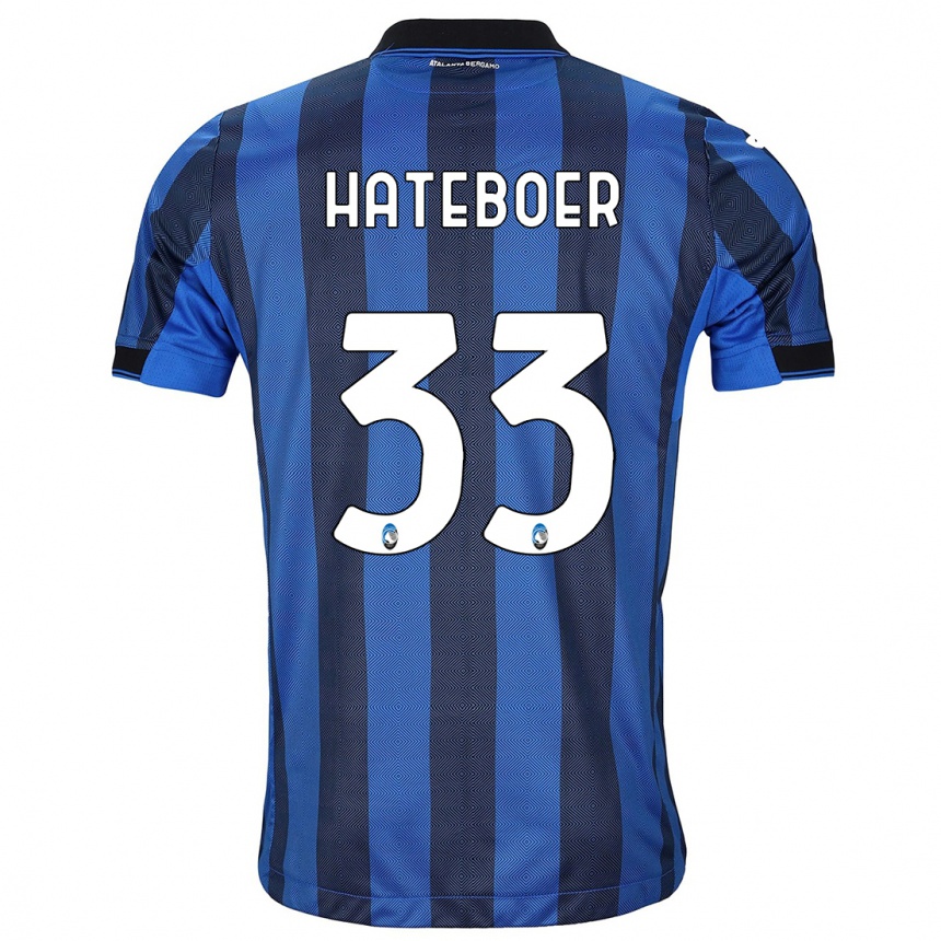 Damen Fußball Hans Hateboer #33 Schwarz Blau Heimtrikot Trikot 2023/24 T-Shirt Luxemburg