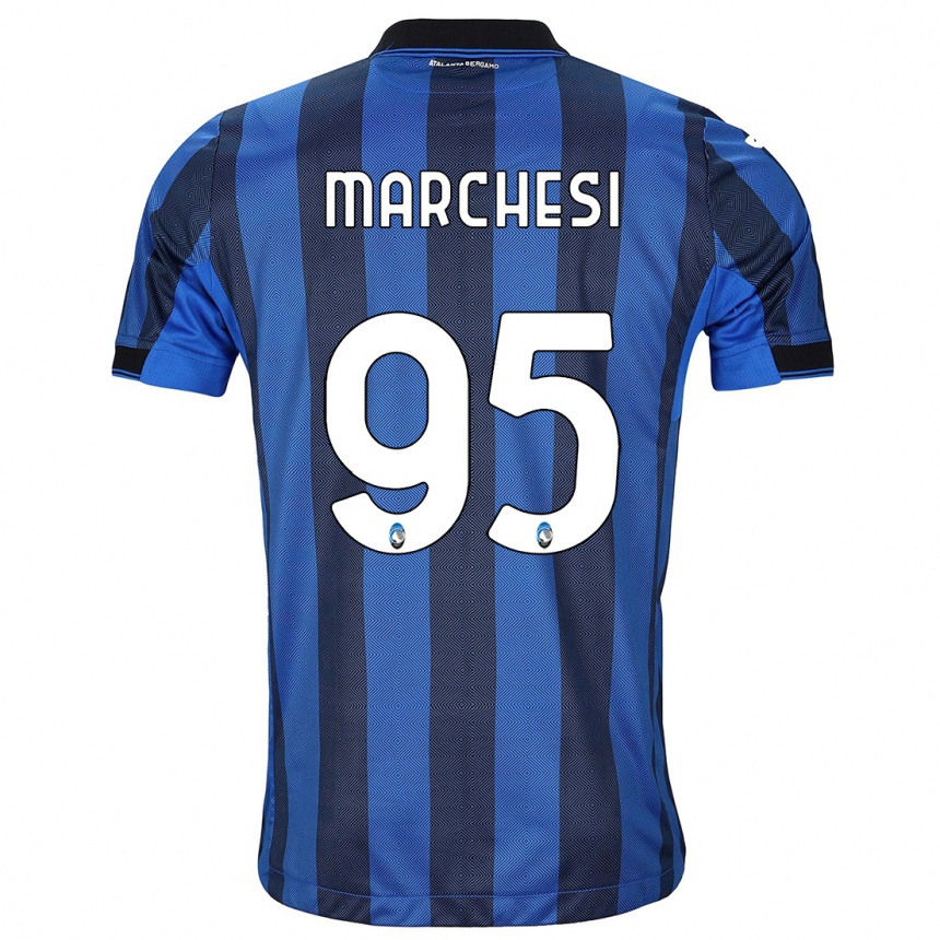 Damen Fußball Silvia Marchesi #95 Schwarz Blau Heimtrikot Trikot 2023/24 T-Shirt Luxemburg
