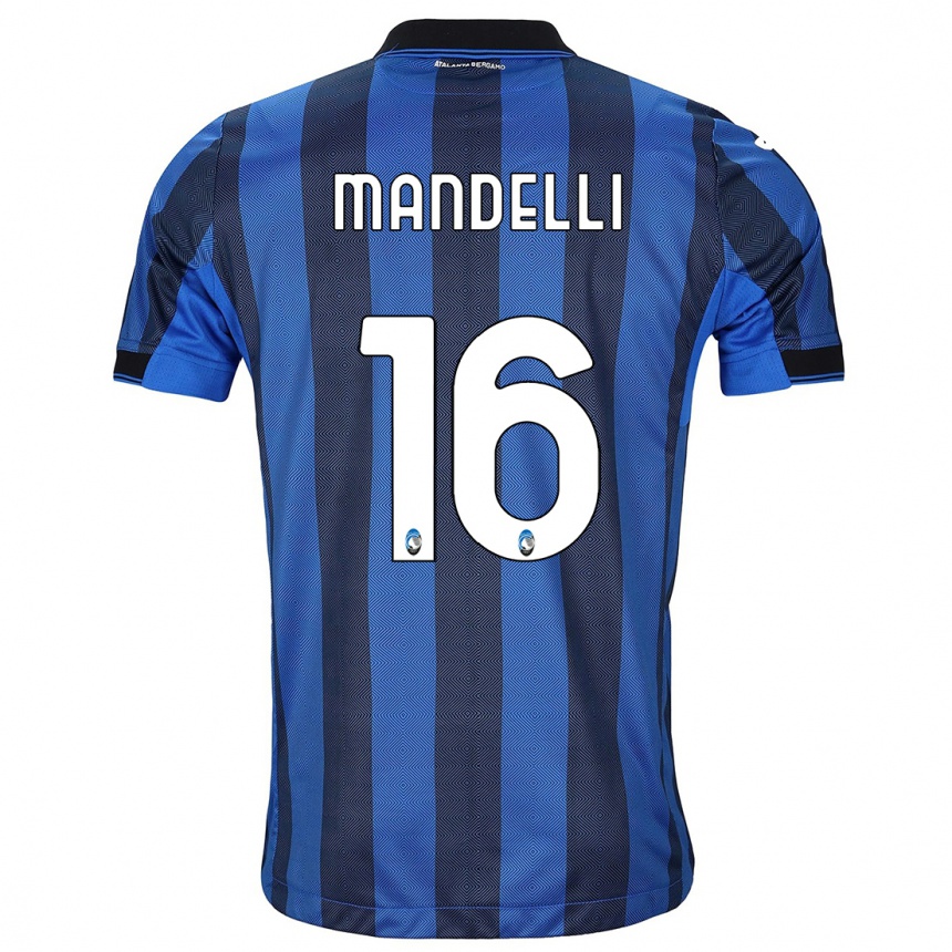 Damen Fußball Giulia Mandelli #16 Schwarz Blau Heimtrikot Trikot 2023/24 T-Shirt Luxemburg