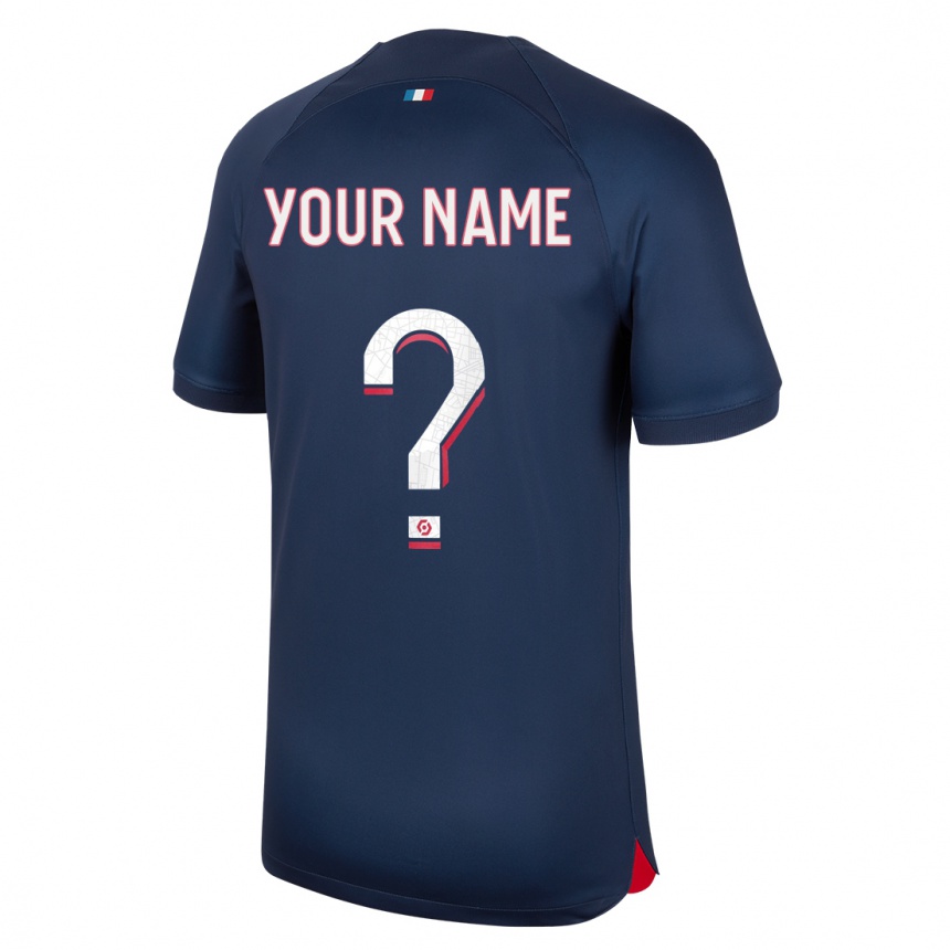 Damen Fußball Ihren Namen #0 Blau Rot Heimtrikot Trikot 2023/24 T-Shirt Luxemburg
