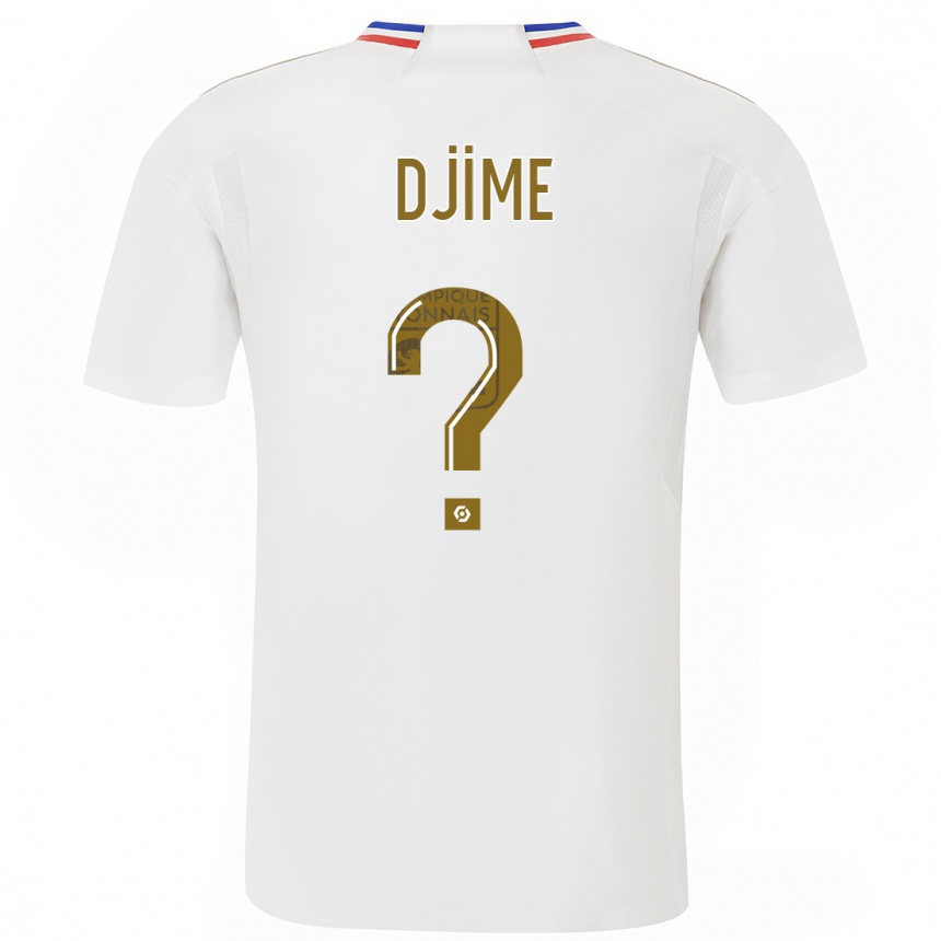 Damen Fußball Ahmed Djime #0 Weiß Heimtrikot Trikot 2023/24 T-Shirt Luxemburg