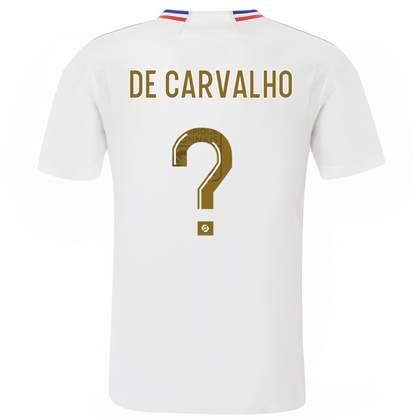 Damen Fußball Mathys De Carvalho #0 Weiß Heimtrikot Trikot 2023/24 T-Shirt Luxemburg