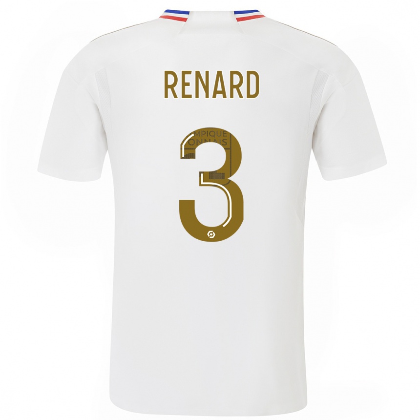 Damen Fußball Wendie Renard #3 Weiß Heimtrikot Trikot 2023/24 T-Shirt Luxemburg