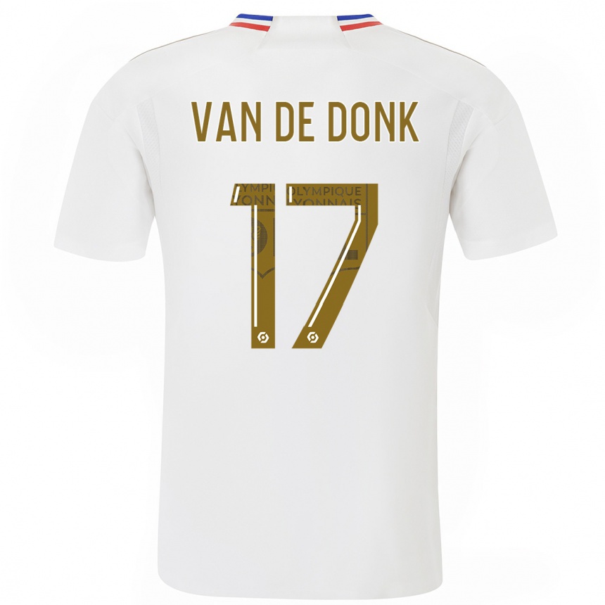 Damen Fußball Danielle Van De Donk #17 Weiß Heimtrikot Trikot 2023/24 T-Shirt Luxemburg