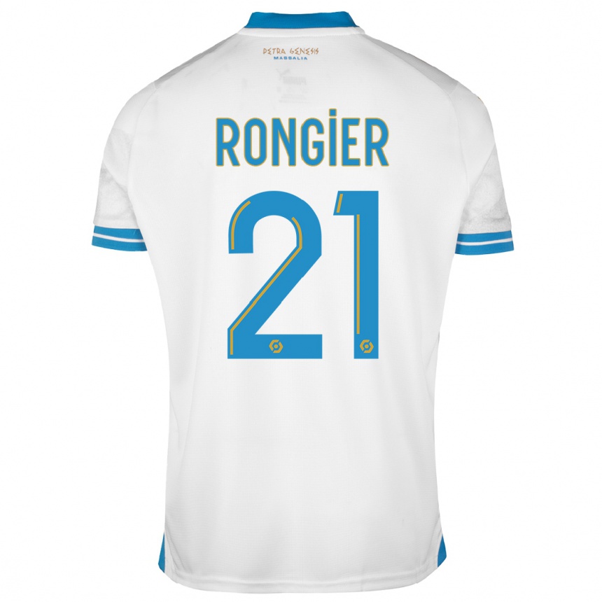 Damen Fußball Valentin Rongier #21 Weiß Heimtrikot Trikot 2023/24 T-Shirt Luxemburg