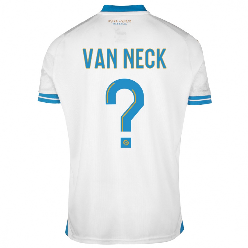 Damen Fußball Jelle Van Neck #0 Weiß Heimtrikot Trikot 2023/24 T-Shirt Luxemburg