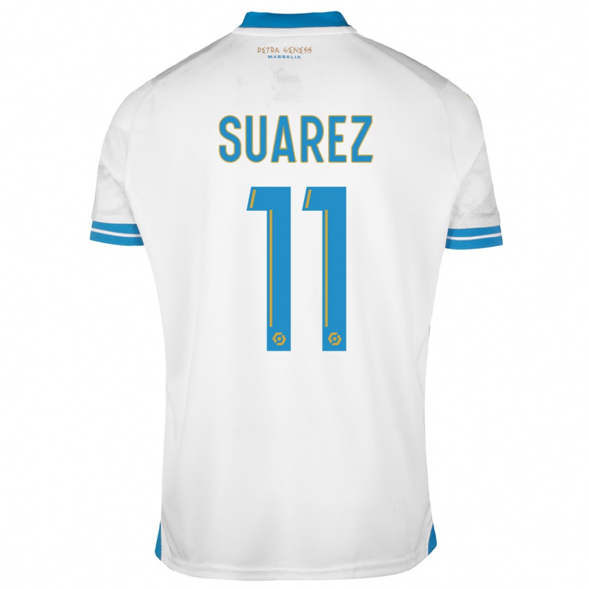 Damen Fußball Luis Suarez #11 Weiß Heimtrikot Trikot 2023/24 T-Shirt Luxemburg
