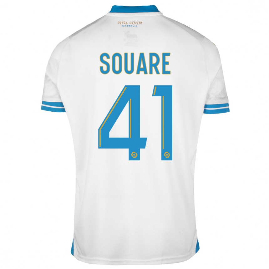 Damen Fußball Cheick Souare #41 Weiß Heimtrikot Trikot 2023/24 T-Shirt Luxemburg