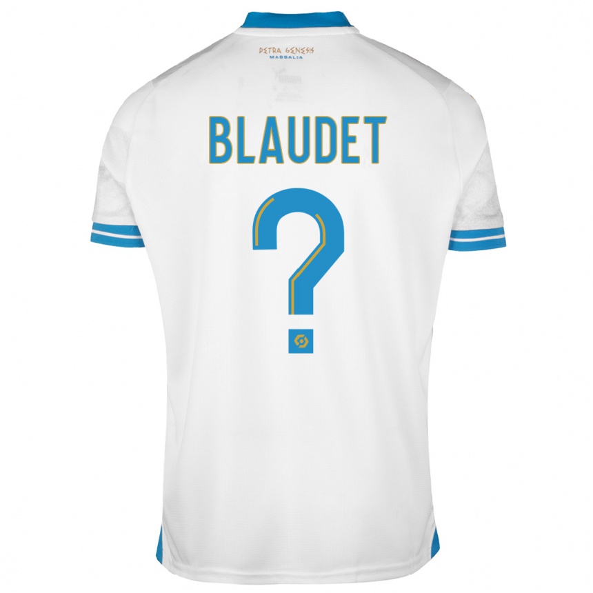 Damen Fußball David Blaudet #0 Weiß Heimtrikot Trikot 2023/24 T-Shirt Luxemburg