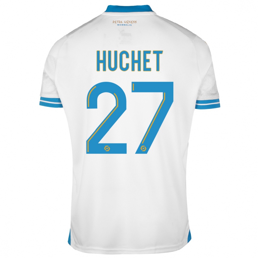 Damen Fußball Sarah Huchet #27 Weiß Heimtrikot Trikot 2023/24 T-Shirt Luxemburg