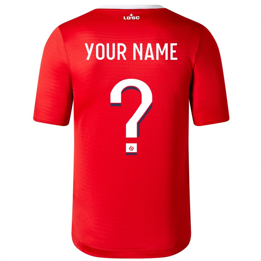 Damen Fußball Ihren Namen #0 Rot Heimtrikot Trikot 2023/24 T-Shirt Luxemburg