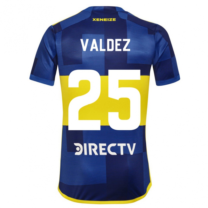 Damen Fußball Bruno Valdez #25 Dunkelblau Gelb Heimtrikot Trikot 2023/24 T-Shirt Luxemburg