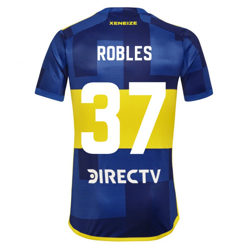 Damen Fußball Sebastian Diaz Robles #37 Dunkelblau Gelb Heimtrikot Trikot 2023/24 T-Shirt Luxemburg