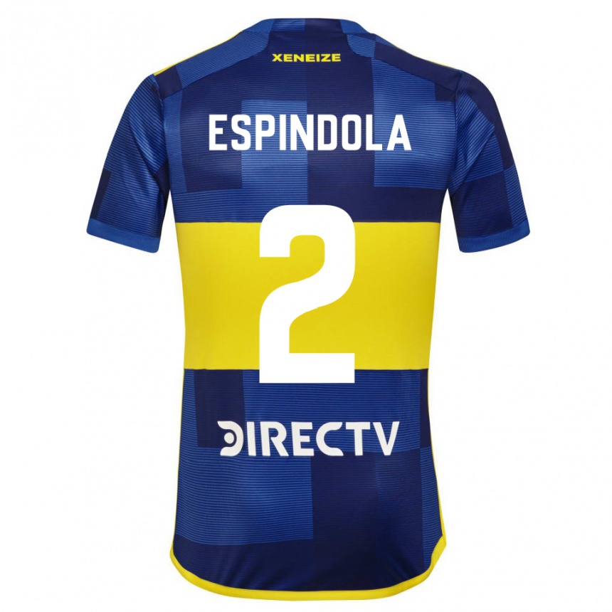 Damen Fußball Noelia Espindola #2 Dunkelblau Gelb Heimtrikot Trikot 2023/24 T-Shirt Luxemburg