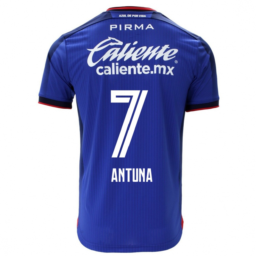 Damen Fußball Uriel Antuna #7 Blau Heimtrikot Trikot 2023/24 T-Shirt Luxemburg