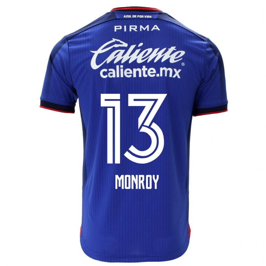 Damen Fußball Daniela Monroy #13 Blau Heimtrikot Trikot 2023/24 T-Shirt Luxemburg